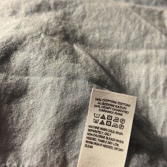 Lucky brand Hemp Boho Blue Cotton Blend knotted drape Swim open Topper Jacket S - Picture 7 of 7